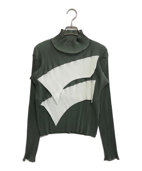 kotohayokozawa（コトハヨコザワ）kotohayokozawa (コトハヨコザワ) プリーツカットソー グリーン サイズ:表記なしの古着・服飾アイテム