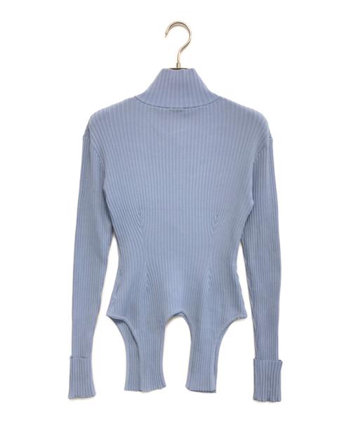 POPPY（ポピー）POPPY (ポピー) GARTER CUT RIB ZIP TOP スカイブルー サイズ:不明 未使用品の古着・服飾アイテム