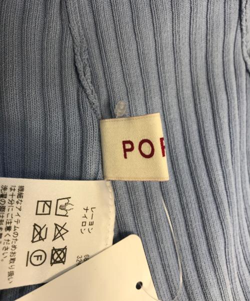 POPPY（ポピー）POPPY (ポピー) GARTER CUT RIB ZIP TOP スカイブルー サイズ:不明 未使用品の古着・服飾アイテム