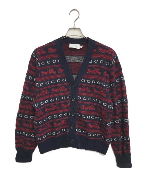 COACH（コーチ）COACH (コーチ) ホース アンド キャリッジ カーディガン レッド サイズ:Mの古着・服飾アイテム