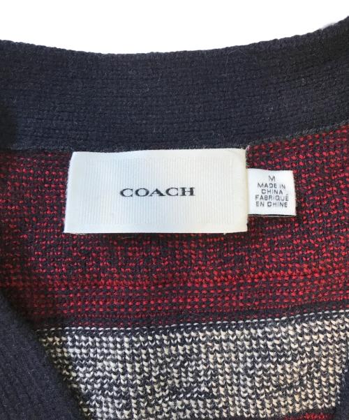 COACH（コーチ）COACH (コーチ) ホース アンド キャリッジ カーディガン レッド サイズ:Mの古着・服飾アイテム