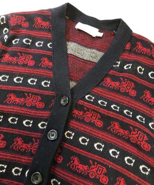 COACH（コーチ）COACH (コーチ) ホース アンド キャリッジ カーディガン レッド サイズ:Mの古着・服飾アイテム