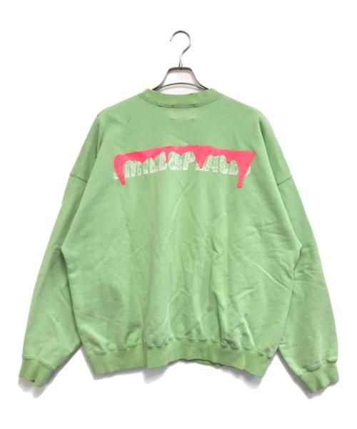 Z.VARGAS（ザックバルガス）Z.VARGAS (ザックバルガス) ダメージ加工プリントスウェット 黄緑 サイズ:Fの古着・服飾アイテム