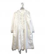 ne quittez pasヌキテパ）の古着「ノーカラーレースワンピ-ス　010482320」｜ホワイト