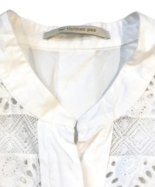 ne quittez pas（ヌキテパ）ne quittez pas (ヌキテパ) ノーカラーレースワンピ-ス　010482320 ホワイト サイズ:-の古着・服飾アイテム
