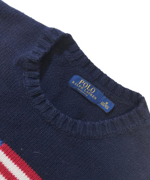 POLO RALPH LAUREN（ポロ・ラルフローレン）POLO RALPH LAUREN (ポロ・ラルフローレン) 星条旗ニット ネイビー サイズ:Mの古着・服飾アイテム