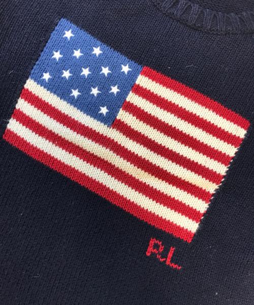 POLO RALPH LAUREN（ポロ・ラルフローレン）POLO RALPH LAUREN (ポロ・ラルフローレン) 星条旗ニット ネイビー サイズ:Mの古着・服飾アイテム