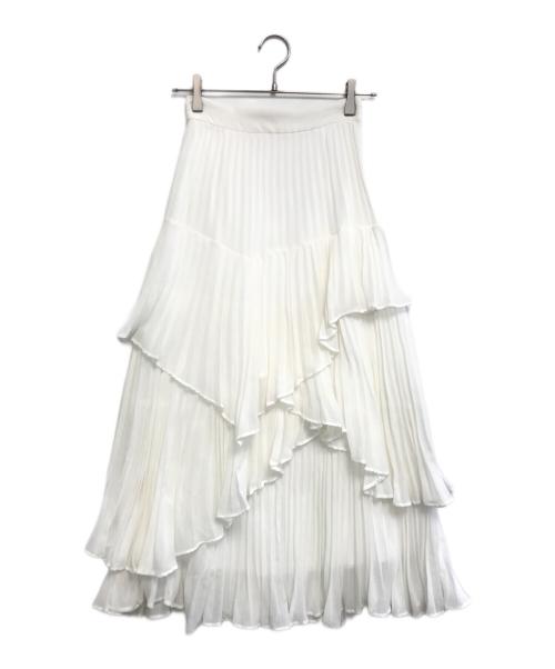 Snidel（スナイデル）Snidel (スナイデル) プリーツティアードスカート ホワイトの古着・服飾アイテム