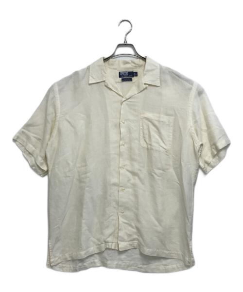 POLO RALPH LAUREN（ポロ・ラルフローレン）POLO RALPH LAUREN (ポロ・ラルフローレン) リネンコットンオープンカラーシャツ アイボリー サイズ:Lの古着・服飾アイテム