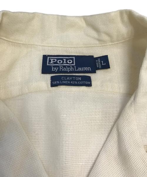 POLO RALPH LAUREN（ポロ・ラルフローレン）POLO RALPH LAUREN (ポロ・ラルフローレン) リネンコットンオープンカラーシャツ アイボリー サイズ:Lの古着・服飾アイテム