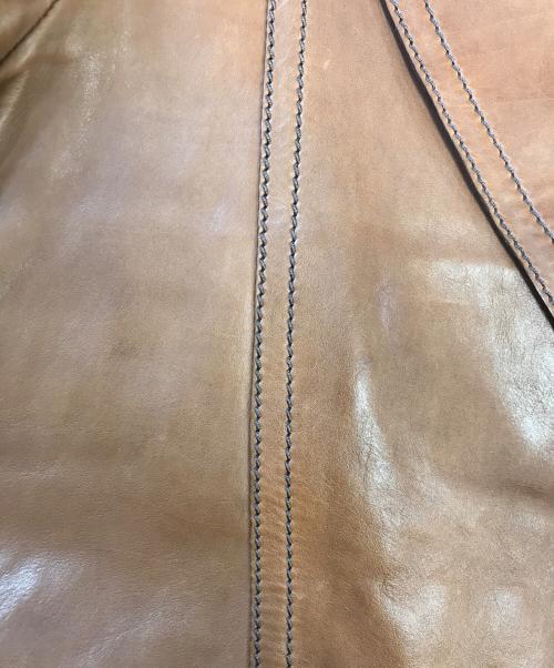 GUCCI（グッチ）GUCCI (グッチ) レザーテーラードジャケット ブラウン サイズ:48の古着・服飾アイテム