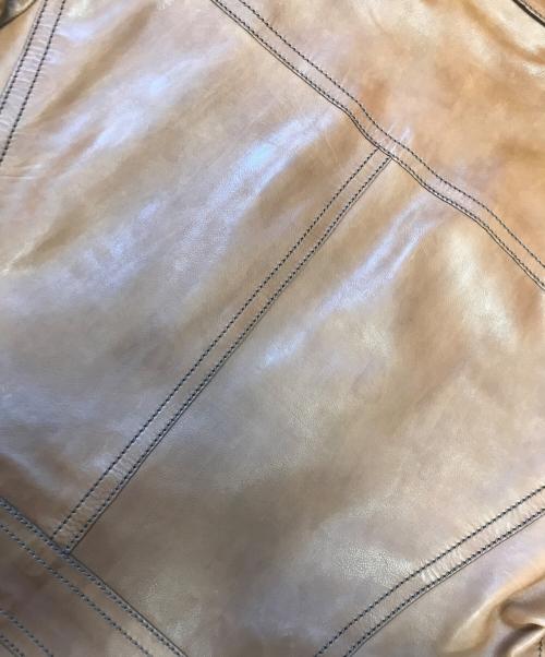 GUCCI（グッチ）GUCCI (グッチ) レザーテーラードジャケット ブラウン サイズ:48の古着・服飾アイテム
