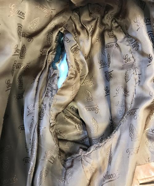 GUCCI（グッチ）GUCCI (グッチ) レザーテーラードジャケット ブラウン サイズ:48の古着・服飾アイテム