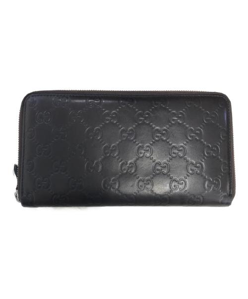 GUCCI（グッチ）GUCCI (グッチ) ラウンドファスナー長財布 ブラウン サイズ:表記なしの古着・服飾アイテム