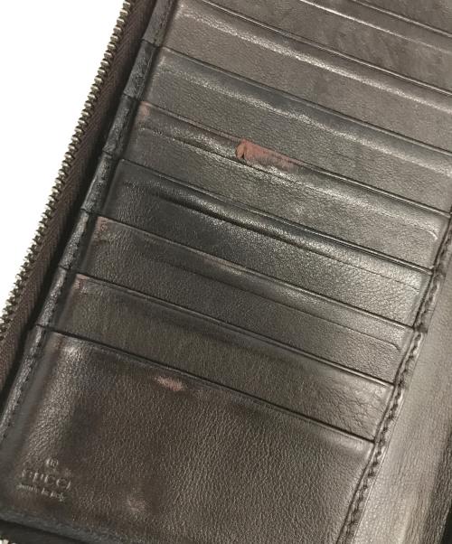 GUCCI（グッチ）GUCCI (グッチ) ラウンドファスナー長財布 ブラウン サイズ:表記なしの古着・服飾アイテム