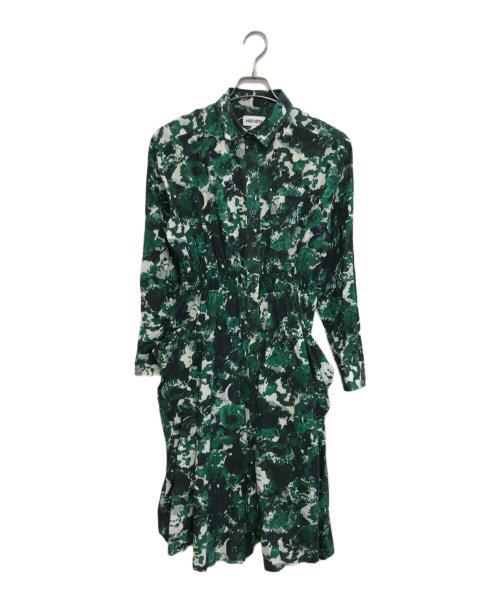 KENZO（ケンゾー）KENZO (ケンゾー) シルクブレンドワンピース グリーン サイズ:36の古着・服飾アイテム