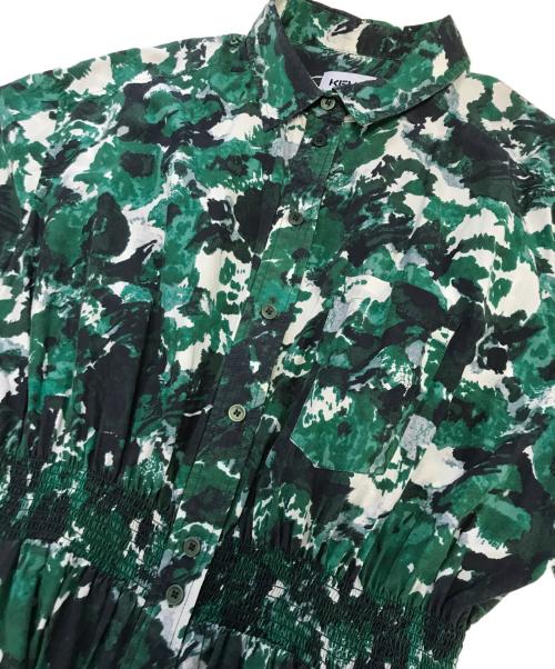KENZO（ケンゾー）KENZO (ケンゾー) シルクブレンドワンピース グリーン サイズ:36の古着・服飾アイテム