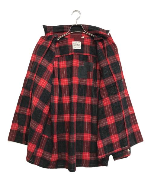 Wellington（ウェリントン）Wellington (ウェリントン) ウールオープンカラーシャツ レッド サイズ:Mの古着・服飾アイテム