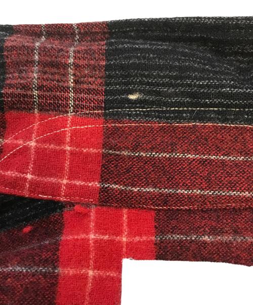 Wellington（ウェリントン）Wellington (ウェリントン) ウールオープンカラーシャツ レッド サイズ:Mの古着・服飾アイテム