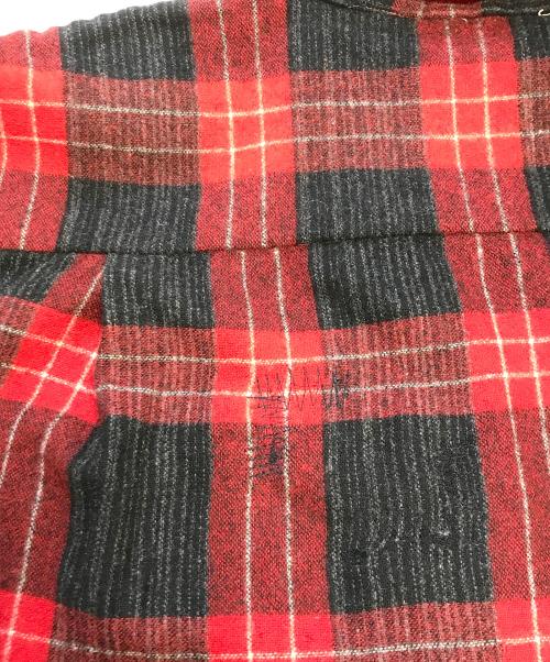 Wellington（ウェリントン）Wellington (ウェリントン) ウールオープンカラーシャツ レッド サイズ:Mの古着・服飾アイテム