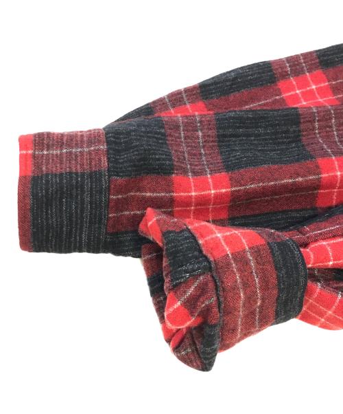 Wellington（ウェリントン）Wellington (ウェリントン) ウールオープンカラーシャツ レッド サイズ:Mの古着・服飾アイテム