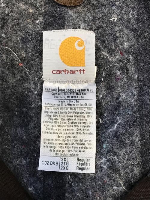 CarHartt（カーハート）CarHartt (カーハート) チョアコート ブラウン サイズ:2XLの古着・服飾アイテム