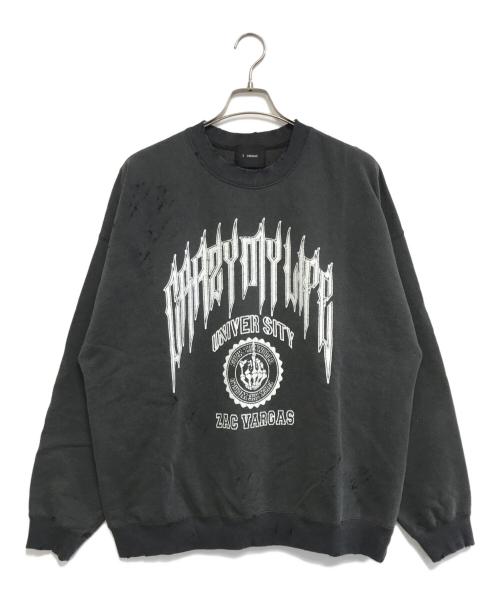 ZAC VARGAS（ザックヴァルガス）ZAC VARGAS (ザックヴァルガス) ダメージ加工スウェット ブラック サイズ:Fの古着・服飾アイテム