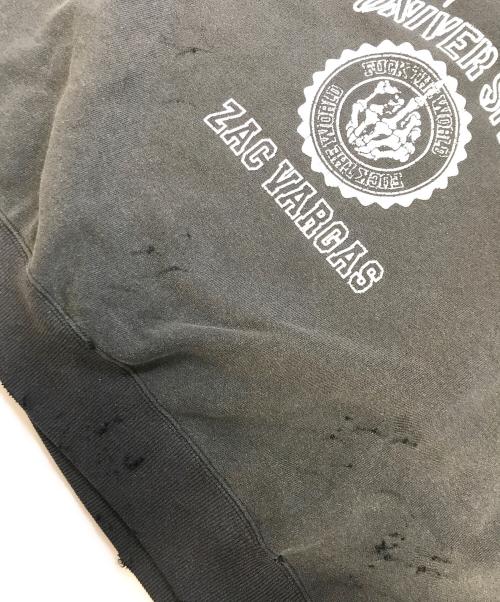 ZAC VARGAS（ザックヴァルガス）ZAC VARGAS (ザックヴァルガス) ダメージ加工スウェット ブラック サイズ:Fの古着・服飾アイテム