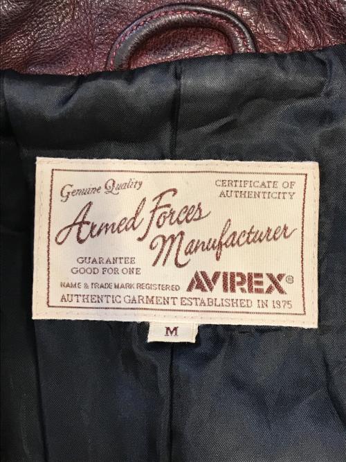 AVIREX（アヴィレックス）AVIREX (アヴィレックス) 八の字ライダース ワインレッド サイズ:Mの古着・服飾アイテム