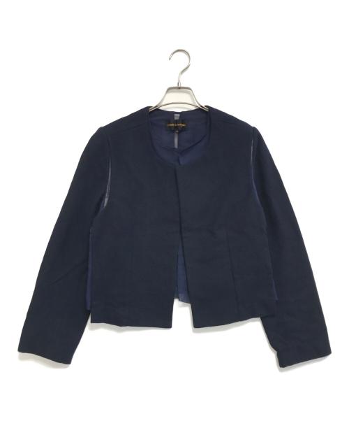COMME des GARCONS（コムデギャルソン）COMME des GARCONS (コムデギャルソン) シアードッキング ノーカラージャケット ネイビー サイズ:Mの古着・服飾アイテム