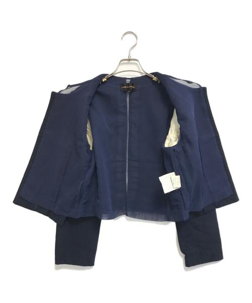 COMME des GARCONS（コムデギャルソン）COMME des GARCONS (コムデギャルソン) シアードッキング ノーカラージャケット ネイビー サイズ:Mの古着・服飾アイテム