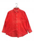 COMME des GARCONS HOMMEコムデギャルソン オム）の古着「シャモアクロスシャツ」｜レッド