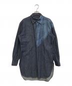Y'sワイズ）の古着「SPOTTED DENIM DOUBLE COLLAR SHIRT」｜インディゴ