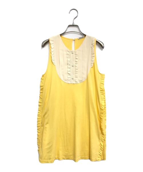 MIU MIU（ミュウミュウ）MIU MIU (ミュウミュウ) ノースリーブワンピース イエロー サイズ:XSの古着・服飾アイテム