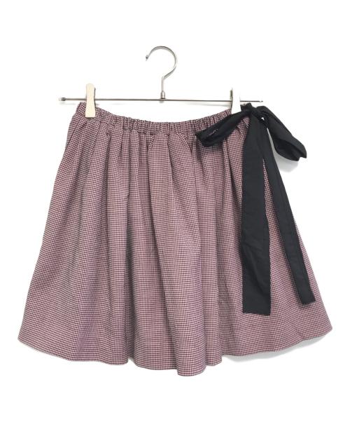 MIU MIU（ミュウミュウ）MIU MIU (ミュウミュウ) リボンミニスカート ピンク サイズ:38の古着・服飾アイテム