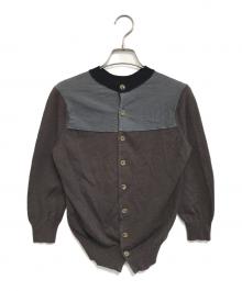 tricot COMME des GARCONS（トリココムデギャルソン）の古着「切替ニットカーディガン」｜ブラウン