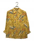 TOOKE playdayトーク・プレイデイ）の古着「長袖レーヨンアロハシャツ」｜イエロー