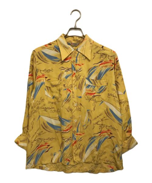TOOKE playday（トーク・プレイデイ）TOOKE playday (トーク・プレイデイ) 長袖レーヨンアロハシャツ イエロー サイズ:Mの古着・服飾アイテム
