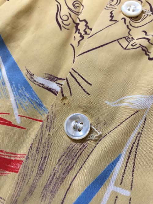 TOOKE playday（トーク・プレイデイ）TOOKE playday (トーク・プレイデイ) 長袖レーヨンアロハシャツ イエロー サイズ:Mの古着・服飾アイテム