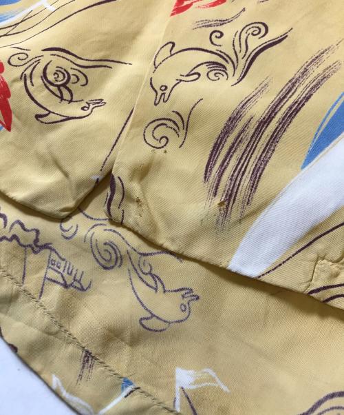 TOOKE playday（トーク・プレイデイ）TOOKE playday (トーク・プレイデイ) 長袖レーヨンアロハシャツ イエロー サイズ:Mの古着・服飾アイテム