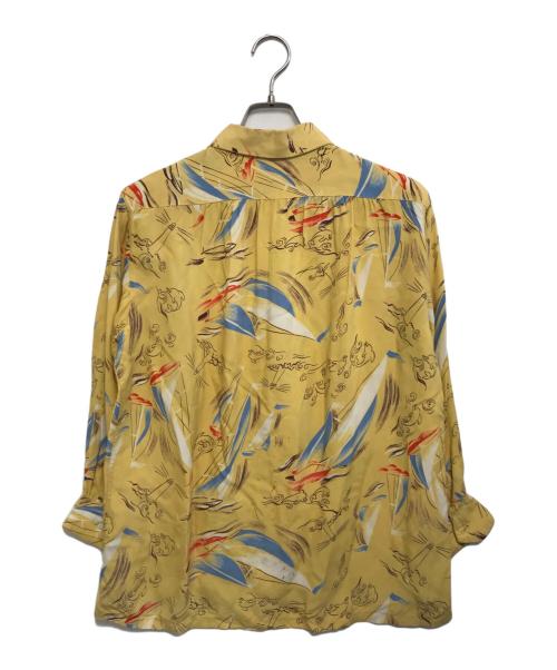 TOOKE playday（トーク・プレイデイ）TOOKE playday (トーク・プレイデイ) 長袖レーヨンアロハシャツ イエロー サイズ:Mの古着・服飾アイテム