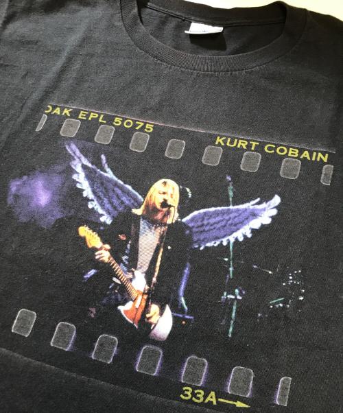 バンドTシャツ（バンドTシャツ）バンドTシャツ (バンドTシャツ) 90sカートコバーン NIRVANA(ニルヴァーナ)バンドTシャツ ブラック サイズ:Lの古着・服飾アイテム