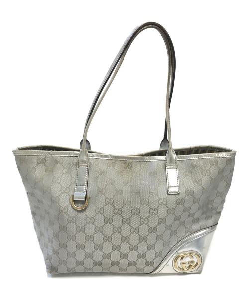 GUCCI（グッチ）GUCCI (グッチ) ニューブリット トートバッグ グレーの古着・服飾アイテム
