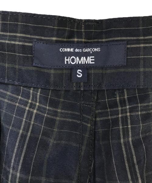 COMME des GARCONS HOMME（コムデギャルソン オム）COMME des GARCONS HOMME (コムデギャルソン オム) エステル麻ウェザーチェック ハーフパンツ ネイビー サイズ:S 未使用品の古着・服飾アイテム