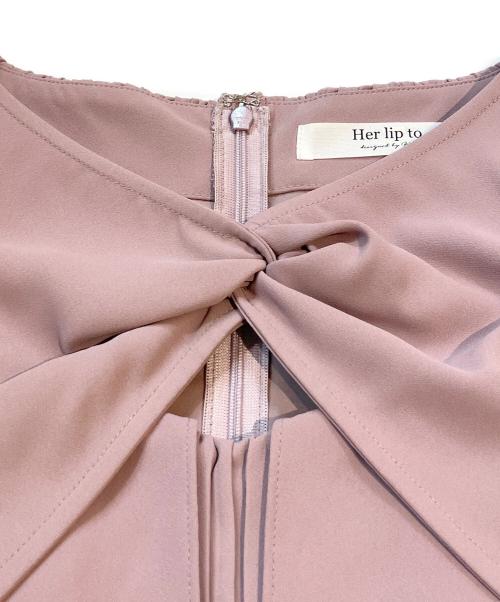 HER LIP TO（ハーリップトゥ）Her lip to (ハーリップトゥ) La Rochelle Pleated Dress ピンク サイズ:Sの古着・服飾アイテム