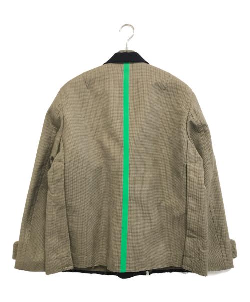 sacai（サカイ）sacai (サカイ) CHECK BONDING JACKET ベージュ×ネイビー サイズ:2の古着・服飾アイテム