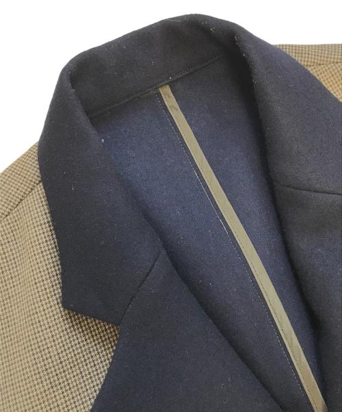 sacai（サカイ）sacai (サカイ) CHECK BONDING JACKET ベージュ×ネイビー サイズ:2の古着・服飾アイテム