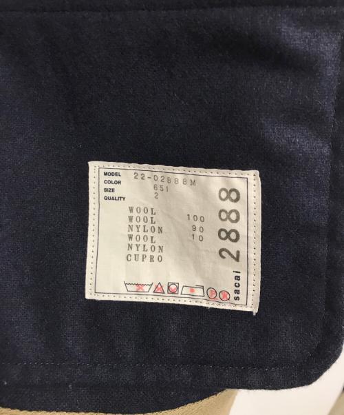 sacai（サカイ）sacai (サカイ) CHECK BONDING JACKET ベージュ×ネイビー サイズ:2の古着・服飾アイテム