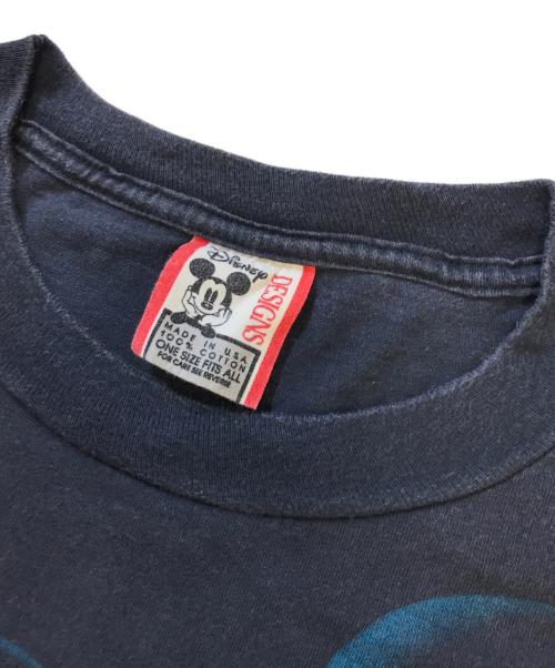 キャラクターTシャツ（キャラクターTシャツ）キャラクターTシャツ (キャラクターTシャツ) 90s Disney(ディズニー) 両面キャラクターTシャツ ネイビー サイズ:Freeの古着・服飾アイテム