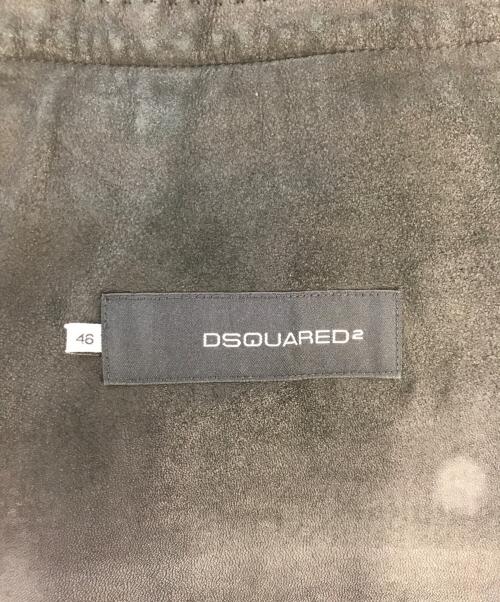 DSQUARED2（ディースクエアード）DSQUARED2 (ディースクエアード) レザーテーラードジャケット ブラック サイズ:46の古着・服飾アイテム